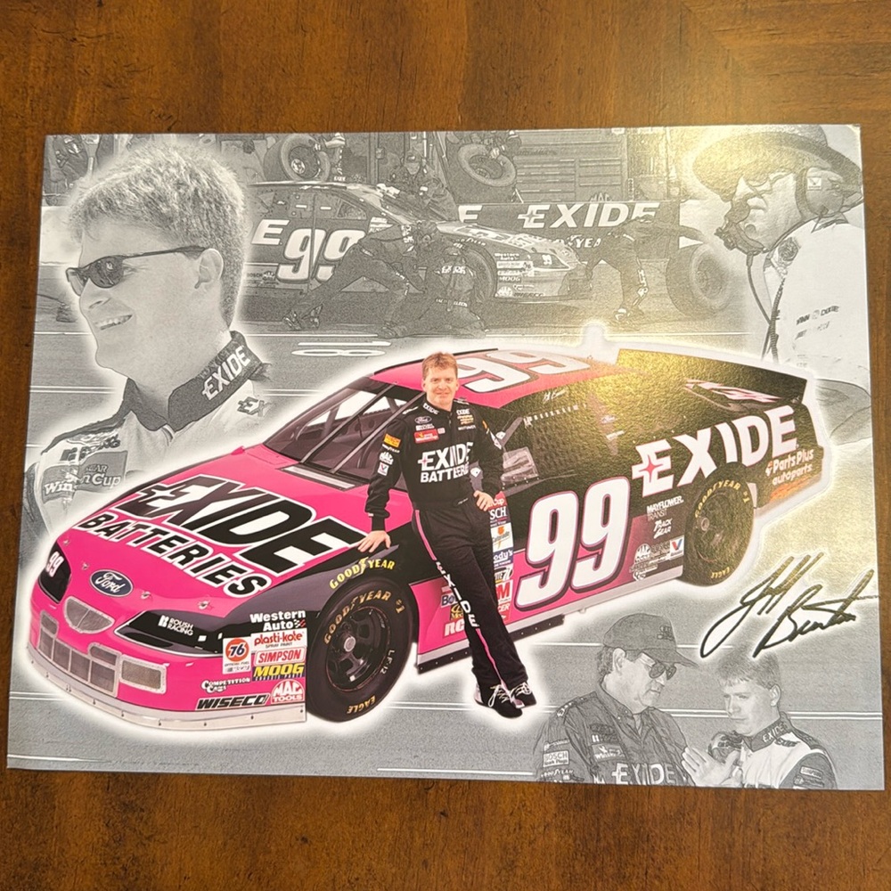 2/$5 Jeff Burton Exide Signed Postcard